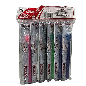 Kit c/ 12 Escova de Dental Adulta Média 35 CB-122 Clean-B