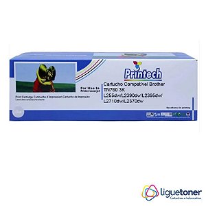 Cartucho de Toner Compatível BROTHER TN760 L2550dw L2370dw L2390dw L2395dw L2710dw 3K Printech