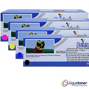 KIT TONER COMPATIVEL BROTHER TN221 / TN2225 4 CORES PRINTECH