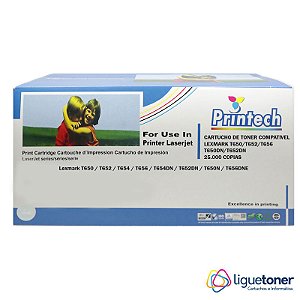 Cartucho de Toner Compatível LEXMARK T650/T652/T656/T654DN/T652DN/T650N 25K Printech