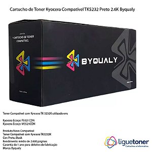 Cartucho de Toner Kyocera Compatível TK5232 Preto 2.6K Byqualy