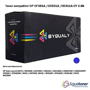 Cartucho de Toner Compatível HP CF381A / CE411A / CC531A CYAN 2.8K