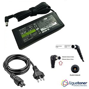 Carregador Notebook Sony Vaio 19.5V 4.7A 90W 6.5m x 4.4m