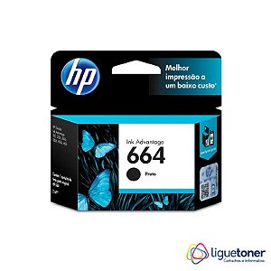 Cartucho de Tinta HP Original 664xl 2ML Preto F6V29AB