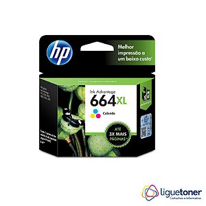 Cartucho de Tinta HP Original 664xl 8ML Color F6V30AB
