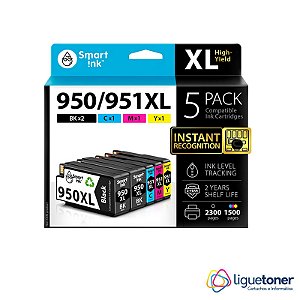 Kit 5 Cartucho Compativel 950xl / 951xl Smart Ink