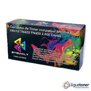 Cartucho de Toner Compativel Brother TN410 TN420 TN450 2.6K Byqualy