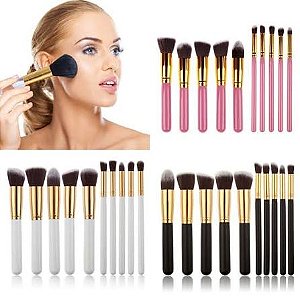 Kit Pincéis Maquiagem Profissional Kabuki