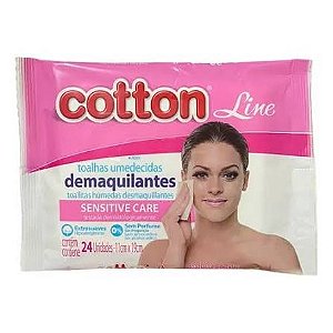 Lenços Removedor De Maquiagem Cotton Line | Tolhas Umedecidas