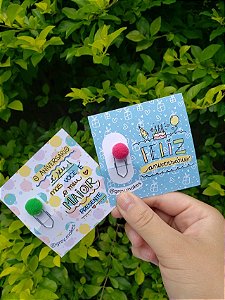 30 Cards + Clips com pompom