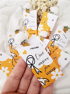 24 Mini lixas botão de rosa - Setembro Amarelo