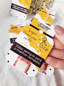 24 Cards potinho remédio com chiclete - Setembro Amarelo