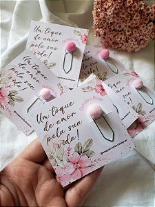 30 Cards + Clips com pompom - Outubro Rosa