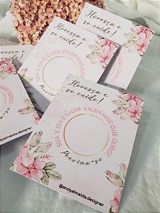 50 Cards 7x9cm para Moeda de Chocolate - Outubro Rosa