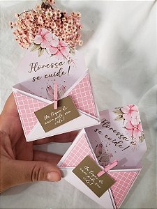 Caixinha Envelope - Outubro Rosa