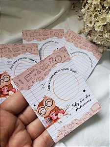 50 Cards 7x9cm para Moeda de Chocolate - Professores