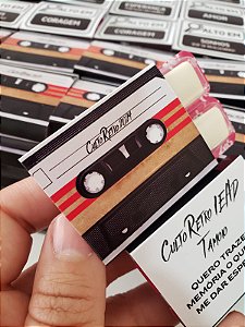 25 Chicletes personalizados "FITA CASSETE"