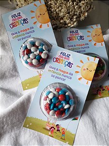10 Cards balão com confetes - Dia das crianças