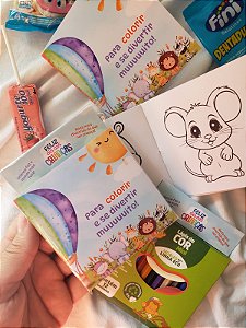Kit mini lápis de cor e livro de colorir - Dia das Crianças