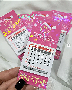 (HOLOGRÁFICO) Mini calendários de Geladeira - Personalize como preferir.