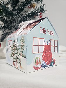 Caixa Casinha com alça Natal Harmonia