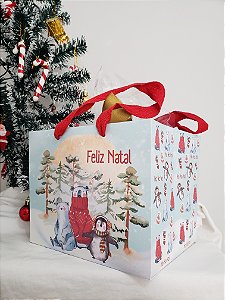Sacola Natal Harmonia - 16x19x15cm