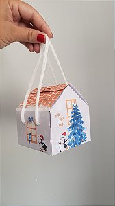 Caixa Casinha com alça Natal Carinho