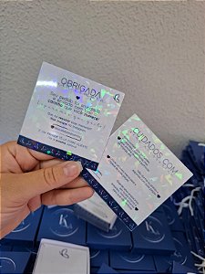 (FRENTE E VERSO) Card Agradecimento / Recados / Cuidados - PERSONALIZADO