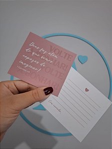 20 Un Postal "DEUS FAZ ALÉM" - Rosa queimado PRONTA ENTREGA