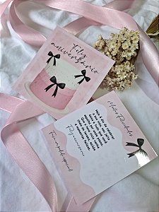 20 Un Postal Feliz Aniversário Rosa - PRONTA ENTREGA