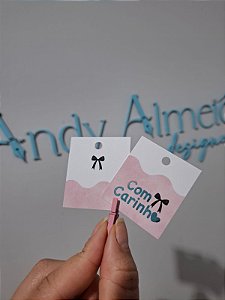 20un Tag Com Carinho Rosa - À pronta entrega