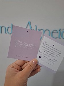 20 Un Postal agradecimento Lilás - PRONTA ENTREGA