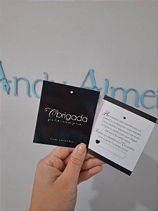 20 Un Postal agradecimento Preto - PRONTA ENTREGA