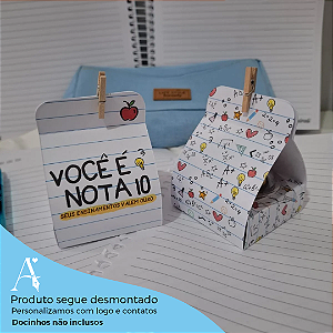 Cestinha para 1 doce - Dia dos professores - Linha Nota 10
