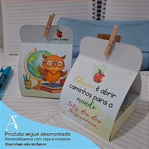 Cestinha para 1 doce - Dia dos professores - Linha Número 1