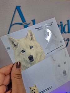 Sem personalizar - 20 Un Postal/Cookie Card Lobo Branco Novembro Azul - FULL