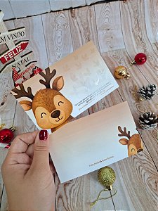 Sem personalizar - 20 Un Postal/Cookie Natal Rena Doçura - FULL