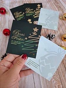 Sem personalizar - 20un Postal BOAS FESTAS VERDE Natal - FULL