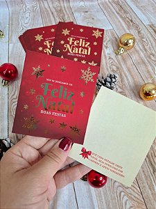 Sem personalizar - 20un Postal FELIZ NATAL VERMELHO Natal - FULL