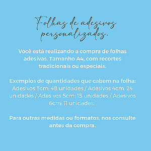 Folhas de adesivos personalizados