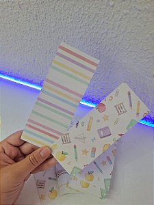 Sem personalizar - 20 Marcador/Tirinha 6x16cm volta às aulas - FULL