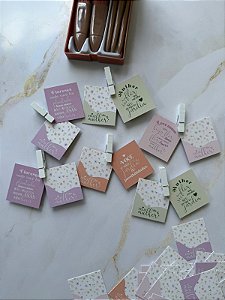 Sem personalizar - 40 Un Mini Cartões Beija Flor Dia da Mulher - FULL