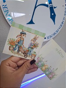 Sem personalizar - 20 Un Postal 9x10cm COELHOS - Páscoa FULL