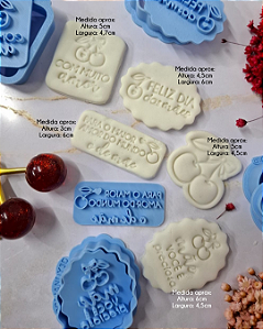 Kit 5 Cortadores + Carimbo CEREJA Mãe - Criandy