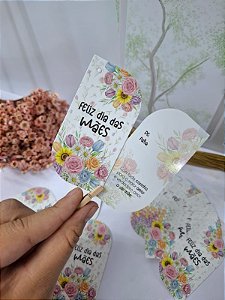PERSONALIZADO - 500 Un Tag 8,5x4,5cm "FLORAL CANDY MÃE"