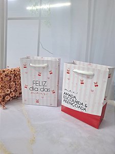 PERSONALIZADO - Mini Sacola Cerejas - Dia das mães - 12x9x4cm