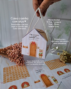 PERSONALIZADO - Caixa Casinha com alça Cerejas - Dia das mães