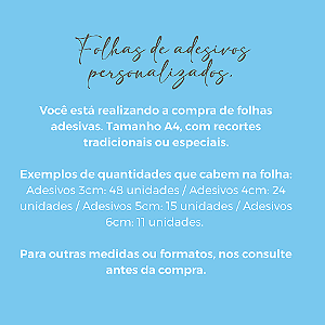 Folhas de adesivos VINIL FOSCO - PERSONALIZADO