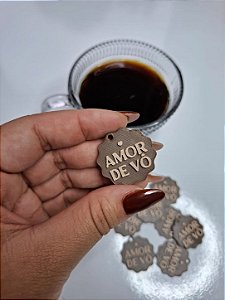 20un Pingente AMOR DE VÔ - Marrom com bege - Sem personalizar
