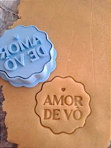 Cortador e Carimbo AMOR DE VÔ 5,5cm - Dia dos Avós